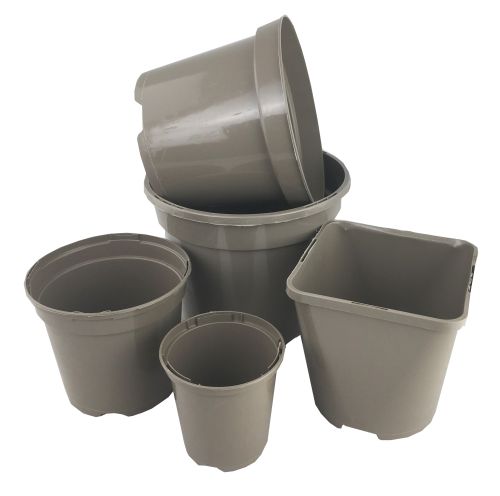 Taupe Plastic Plant Pots