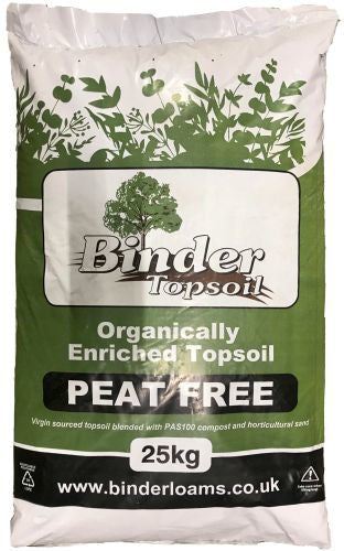 Binder Topsoil Organically Enriched Peat Free 25kg