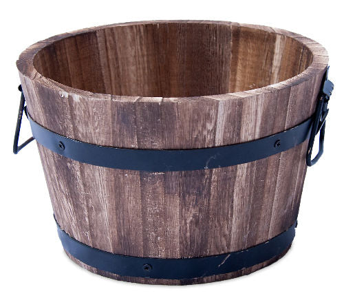 Wooden Barrel Planter 38cm