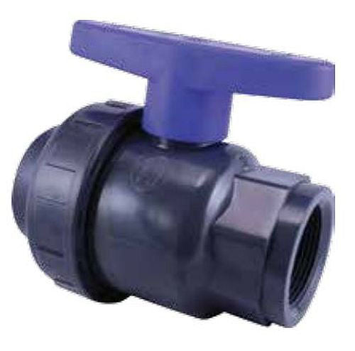Economy PVC Ball Valve Single Union Threaded 1 1/F