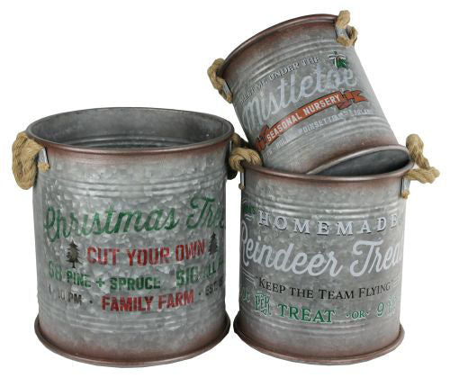 Tin Drum Christmas Themed Set of 3