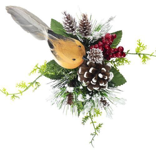 Christmas Pick Snow Pine & Robin