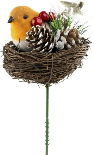 Christmas Pick Robin in Nest