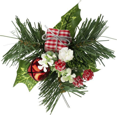 Christmas Pick Pine & Holly with Gift Box