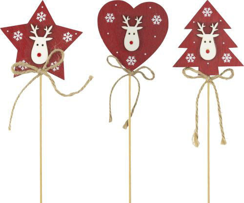 Label Reindeer Face with Snowflake