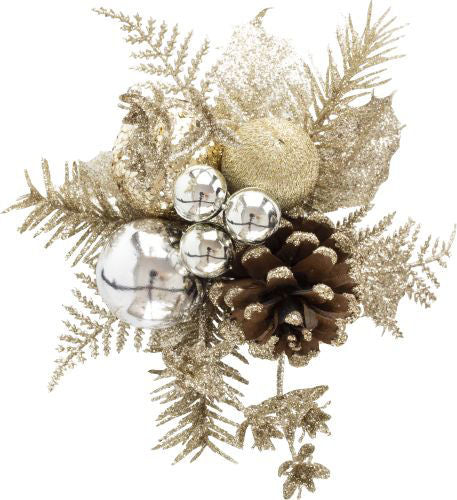 Christmas Pick Cone & Assorted Baubles