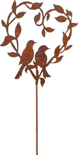 Garden Stick Birds in Leaves 45cm