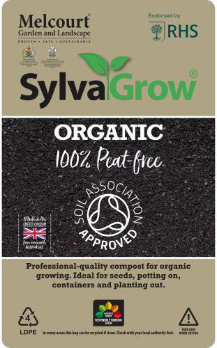 Melcourt SylvaGrow® Organic Multi-Purpose Compost, Peat-Free Growing Media for Pots, Beds and Containers, 40L