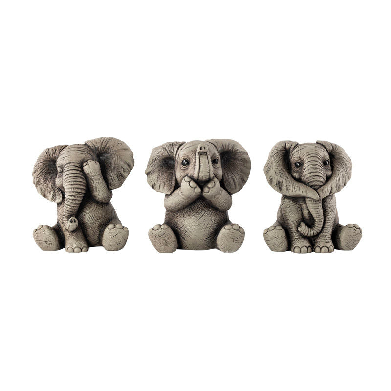 Cement Garden Ornament Elephant (See No Evil)