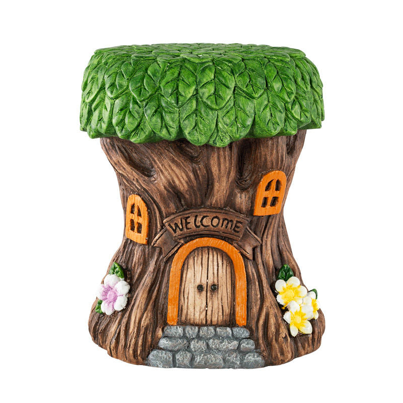 Garden Ornament Treehouse Stool / Plant Pot Stand