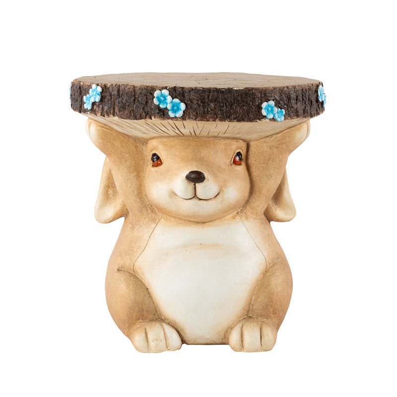 Garden Ornament Rabbit Stool / Plant Pot Stand