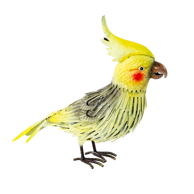 Garden Ornament Metal Cockatiel