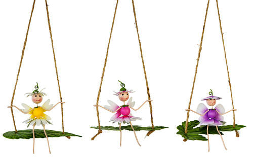 Garden Ornament Swinging Fairies