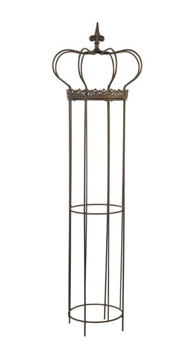 Metal Obelisk Crown Top Rusty Look 122cm