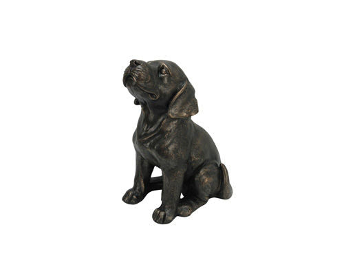 Garden Ornament Bronze Look Dog Looking Up
