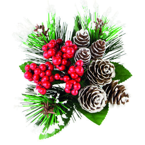 Christmas Pick Snowy Cones & Berries