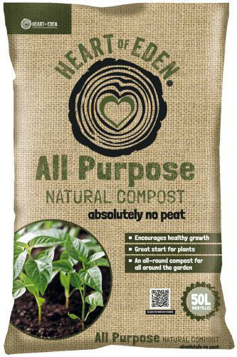 Heart of Eden Compost All Purpose Peat Free 50lt