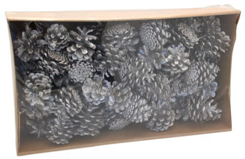 Christmas Pine Cones 1kg - Silver