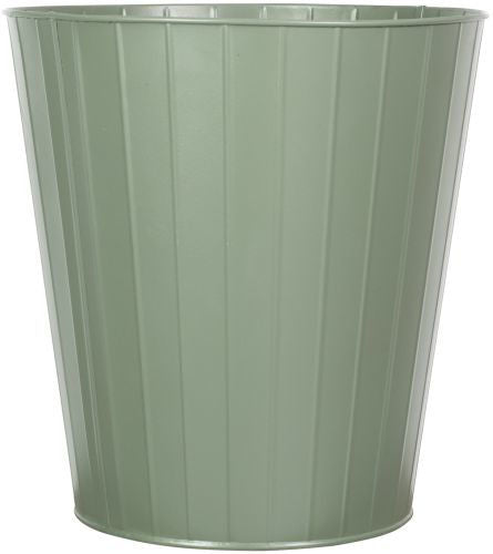 Tin Planter Vertical Lines - Sage Green