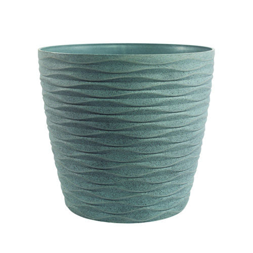 Wave 35cm Grey Round Planter - Indoor & Outdoor Plant Pot