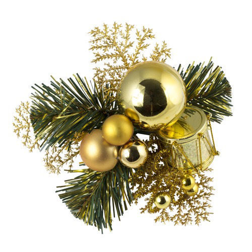 Christmas Pick Drum & Baubles - Gold