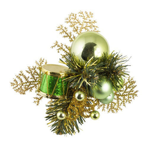 Christmas Pick Drum & Baubles - Green