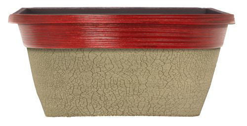 Crackle Window Box 30cm - Ceramic White/Glitz Red