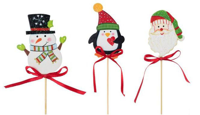 Label Christmas Figures Red Ribbon