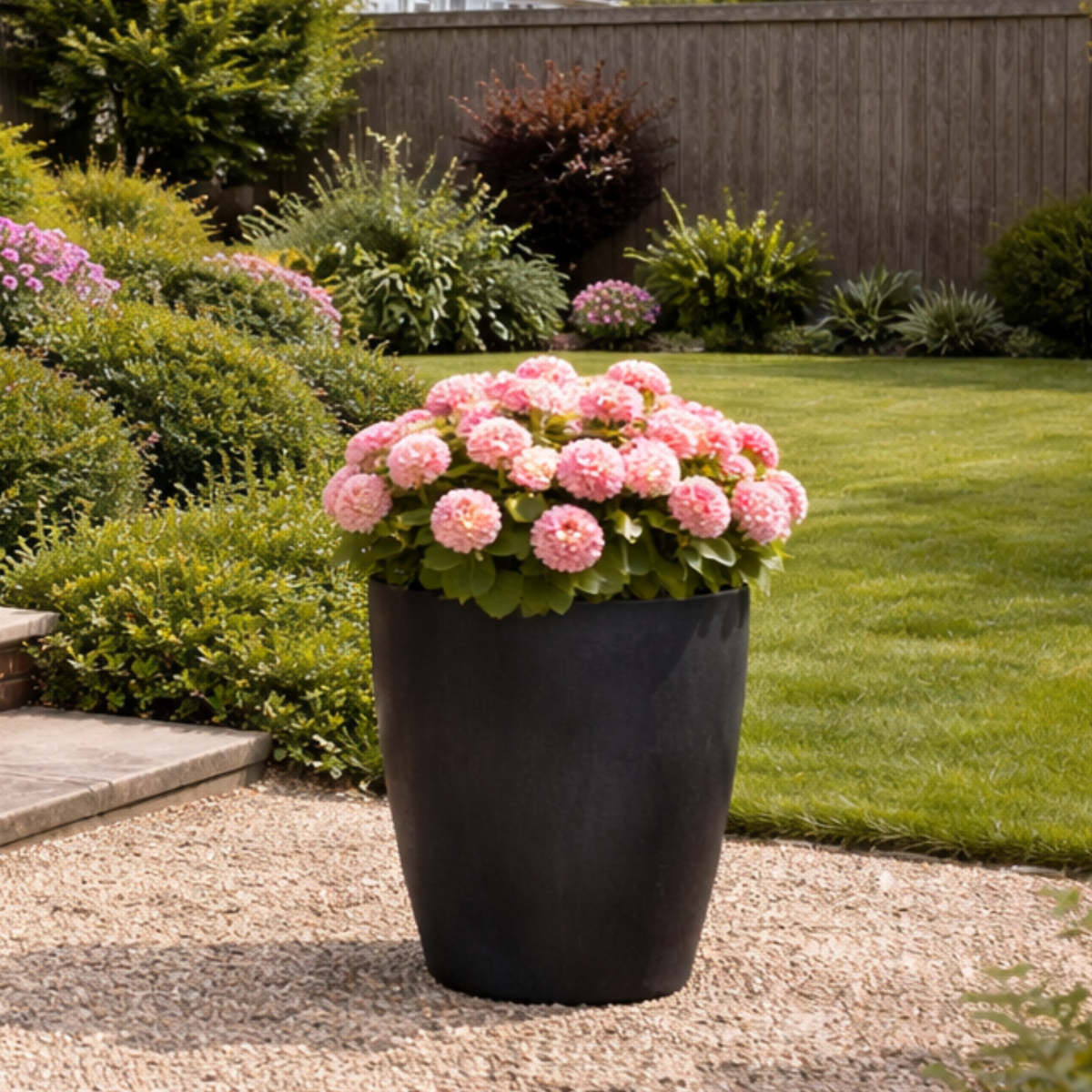Lamela Concrete™ Magnolia Round Plant Pot, Poly Resin Planter