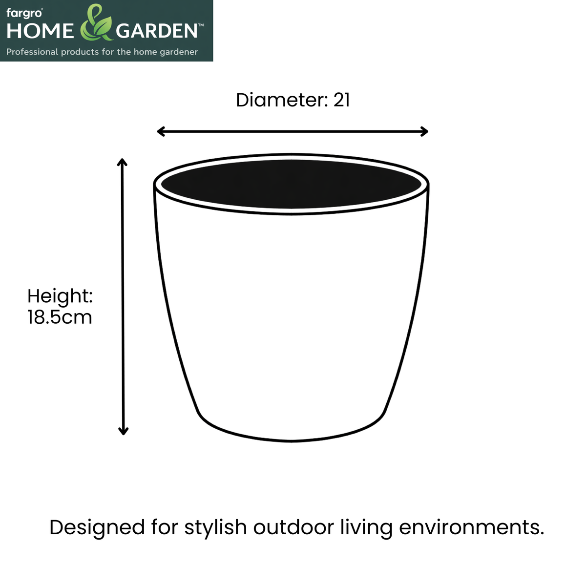 Lamela Concrete™ Magnolia Round Plant Pot, Poly Resin Planter