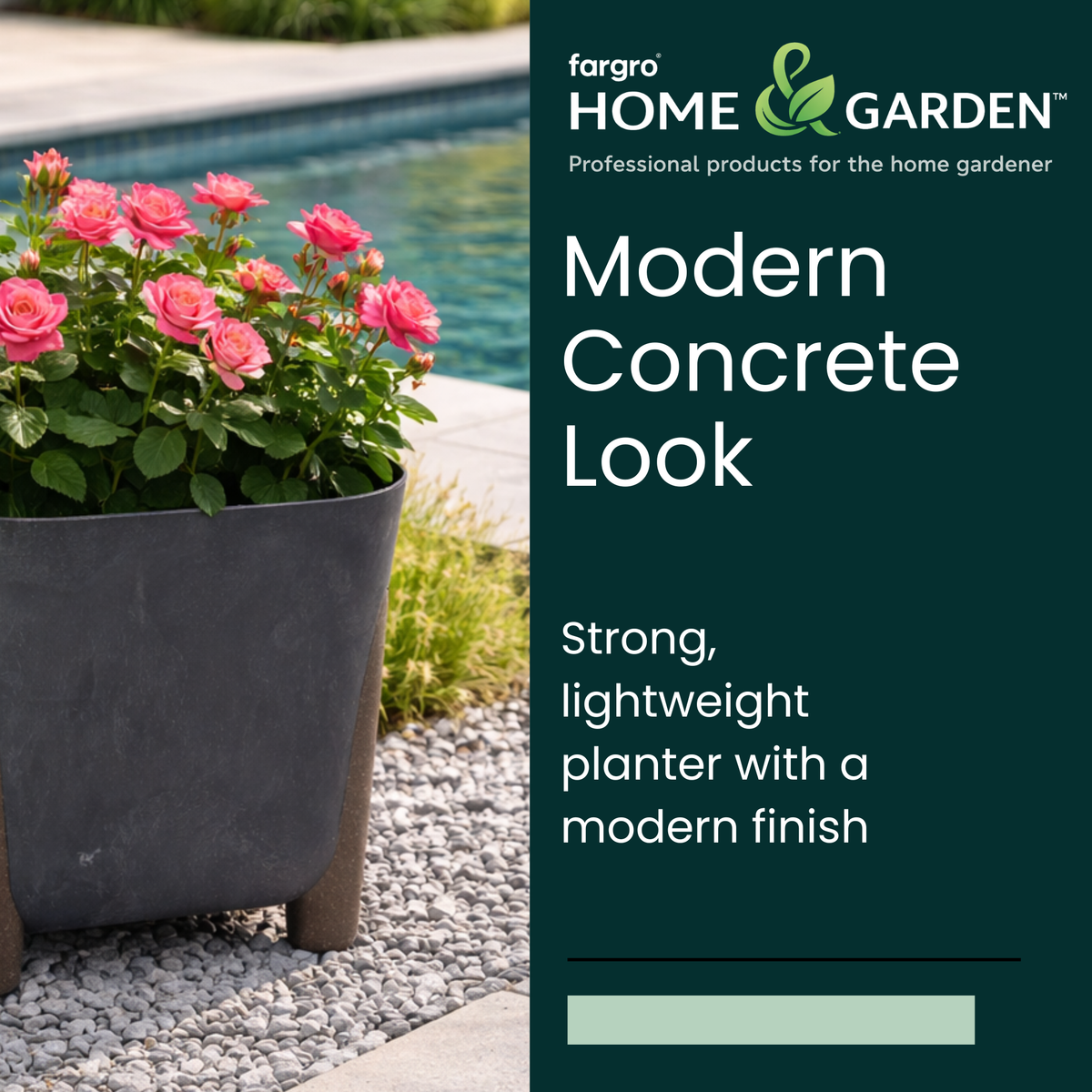 Lamela Concrete™ Frida Stone Round Planter, Poly Resin Plant Pot