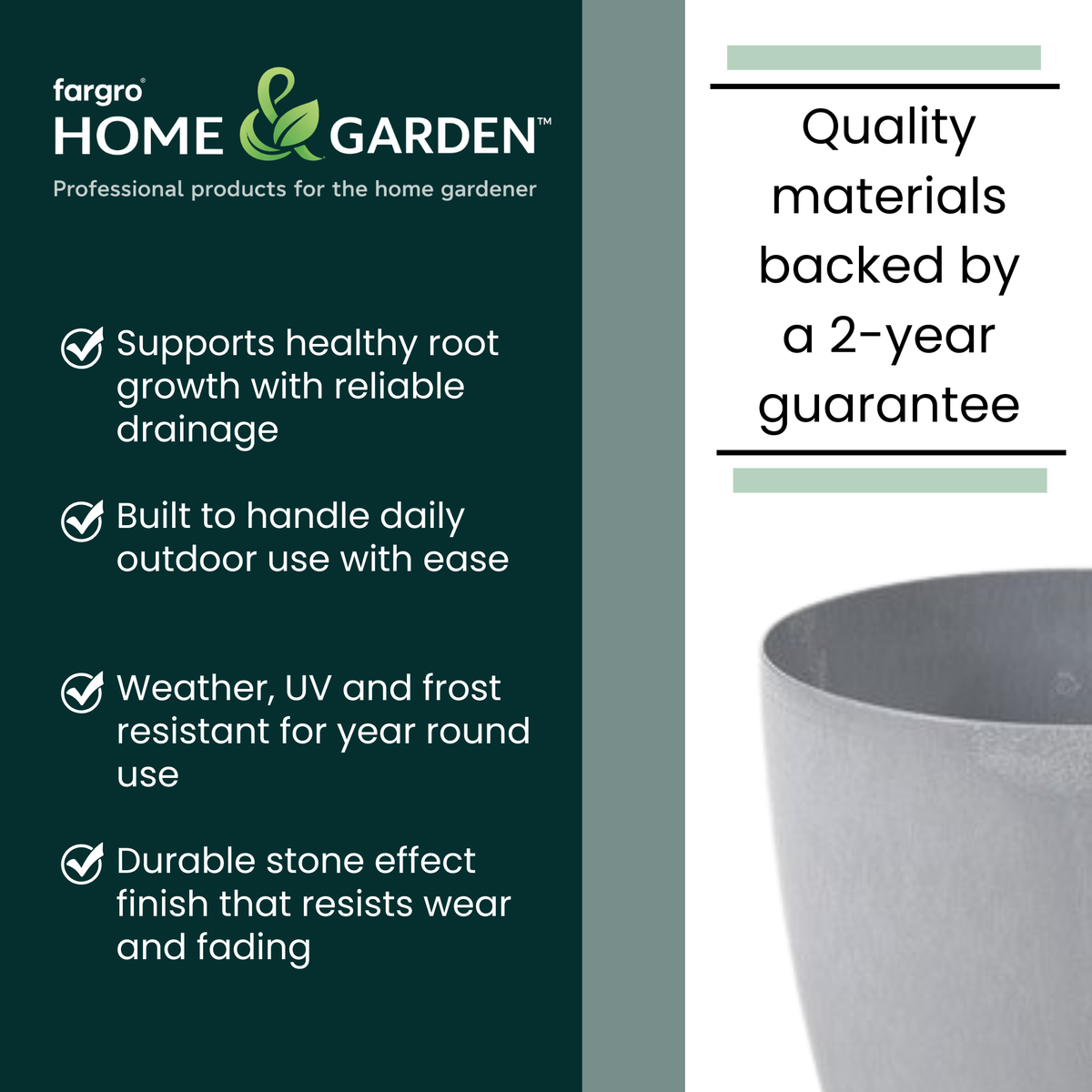Lamela Concrete™ Magnolia Round Plant Pot, Poly Resin Planter