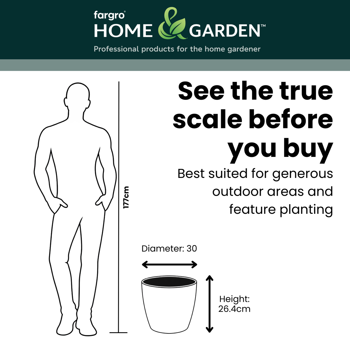 Lamela Concrete™ Magnolia Round Plant Pot, Poly Resin Planter