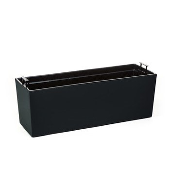 Lamela™ Begonia Glossy Window Box, Contemporary Resin Plastic Planter With Removable Liner