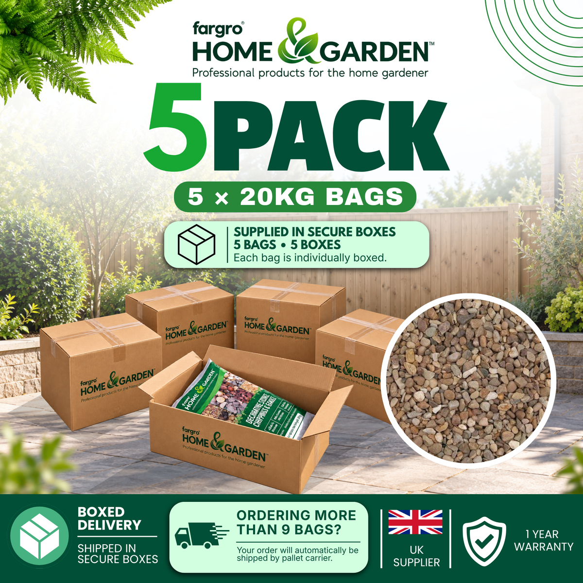 Natural Pea Gravel 10mm - Fish Friendly Decorative Garden Gravel for Paths & Water Features 20kg Bag