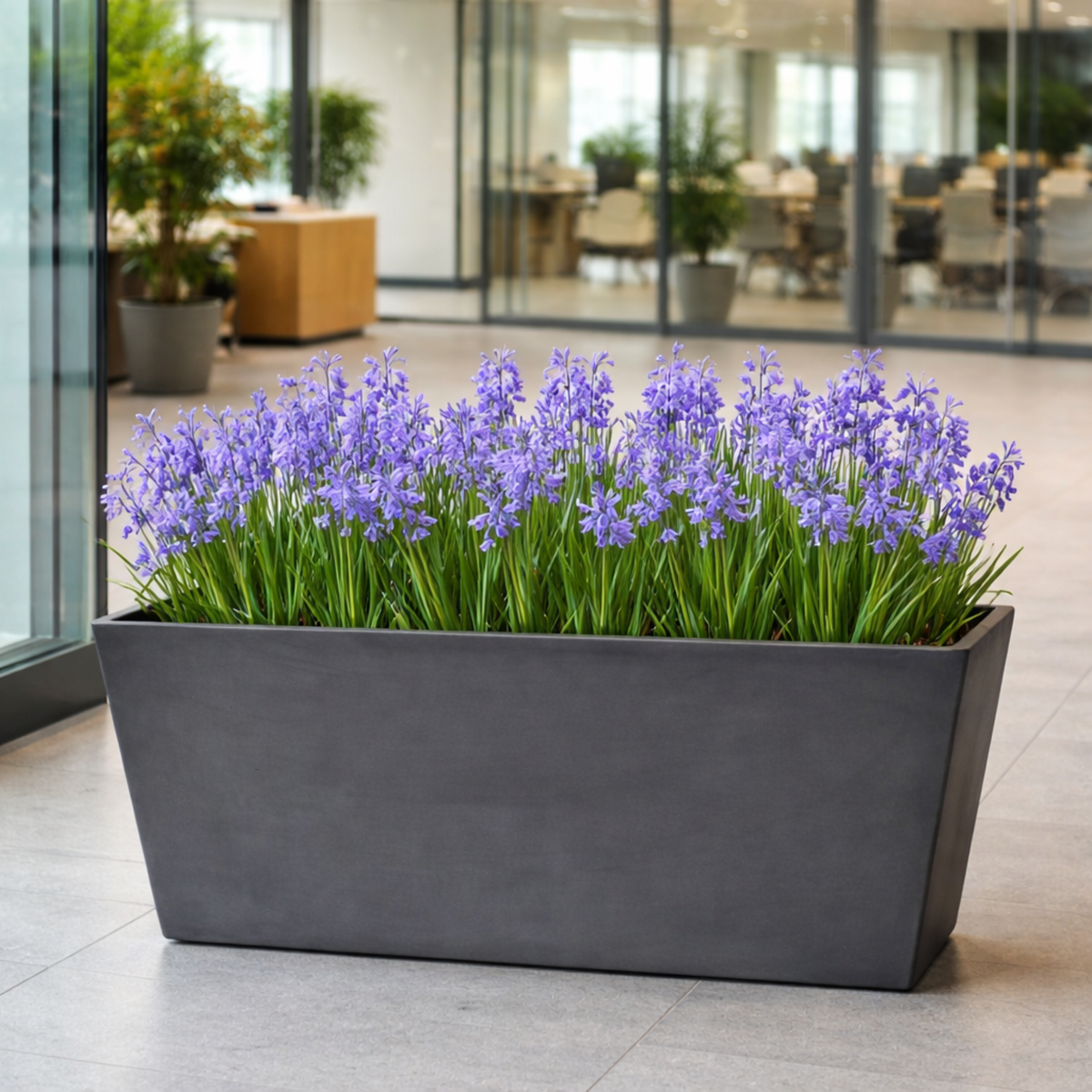 FHG™ Polystone Rectangular Trough Garden Planter, Outdoor Large Plant Pot