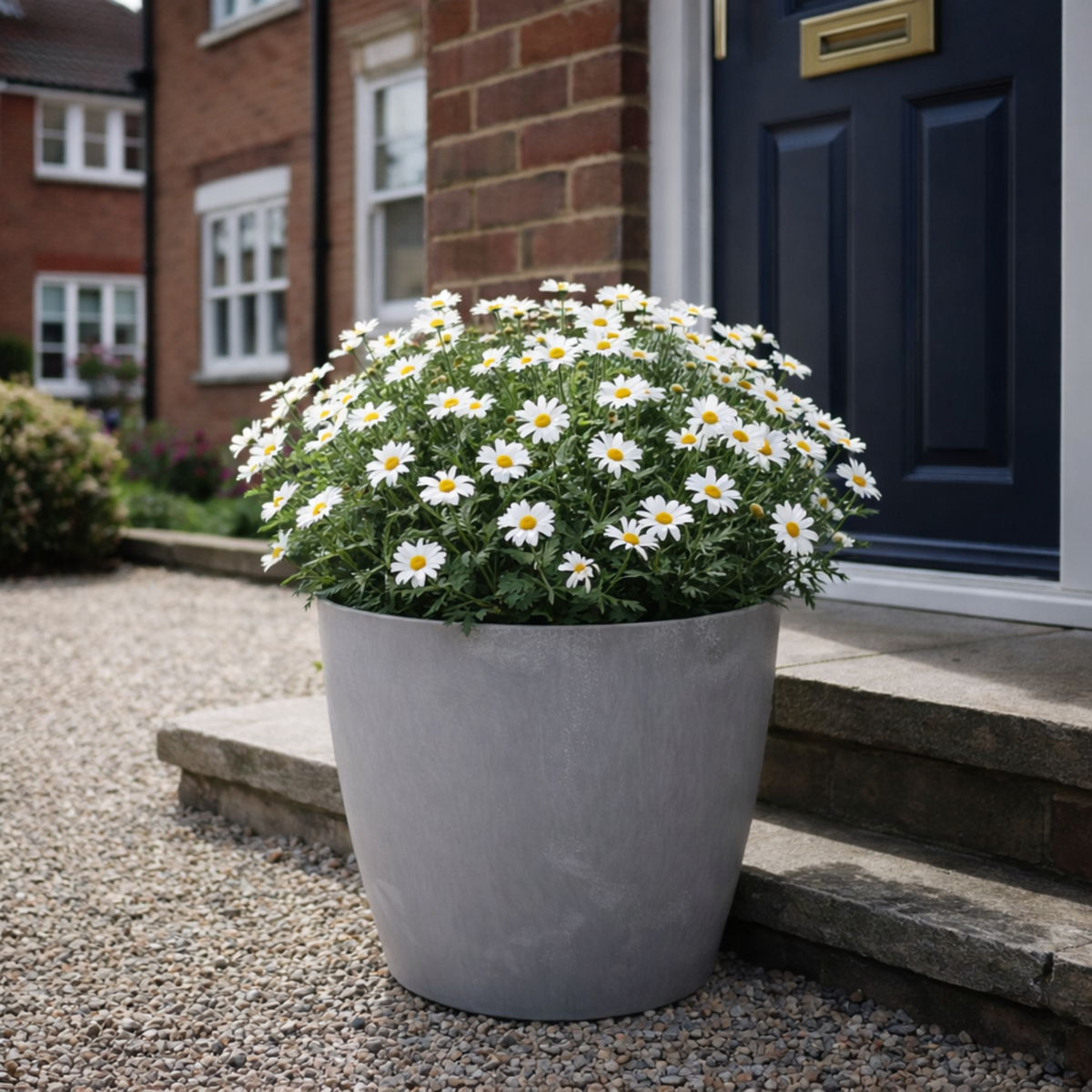 Lamela Concrete™ Magnolia Round Plant Pot, Poly Resin Planter