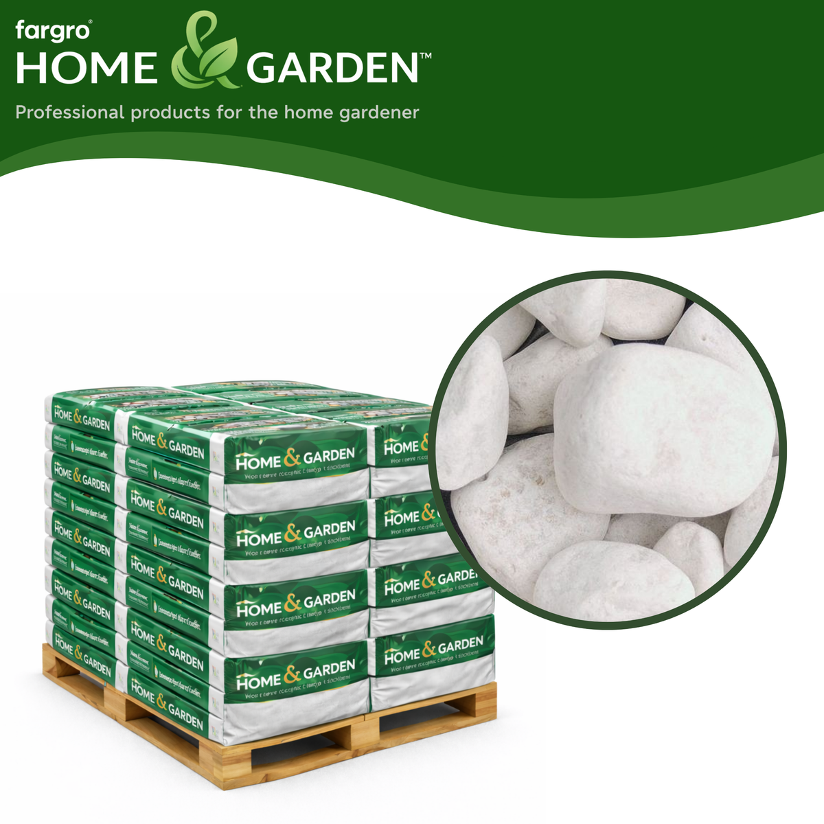 White Cobbles 40mm-90mm - Pallet (50) 20kg bags