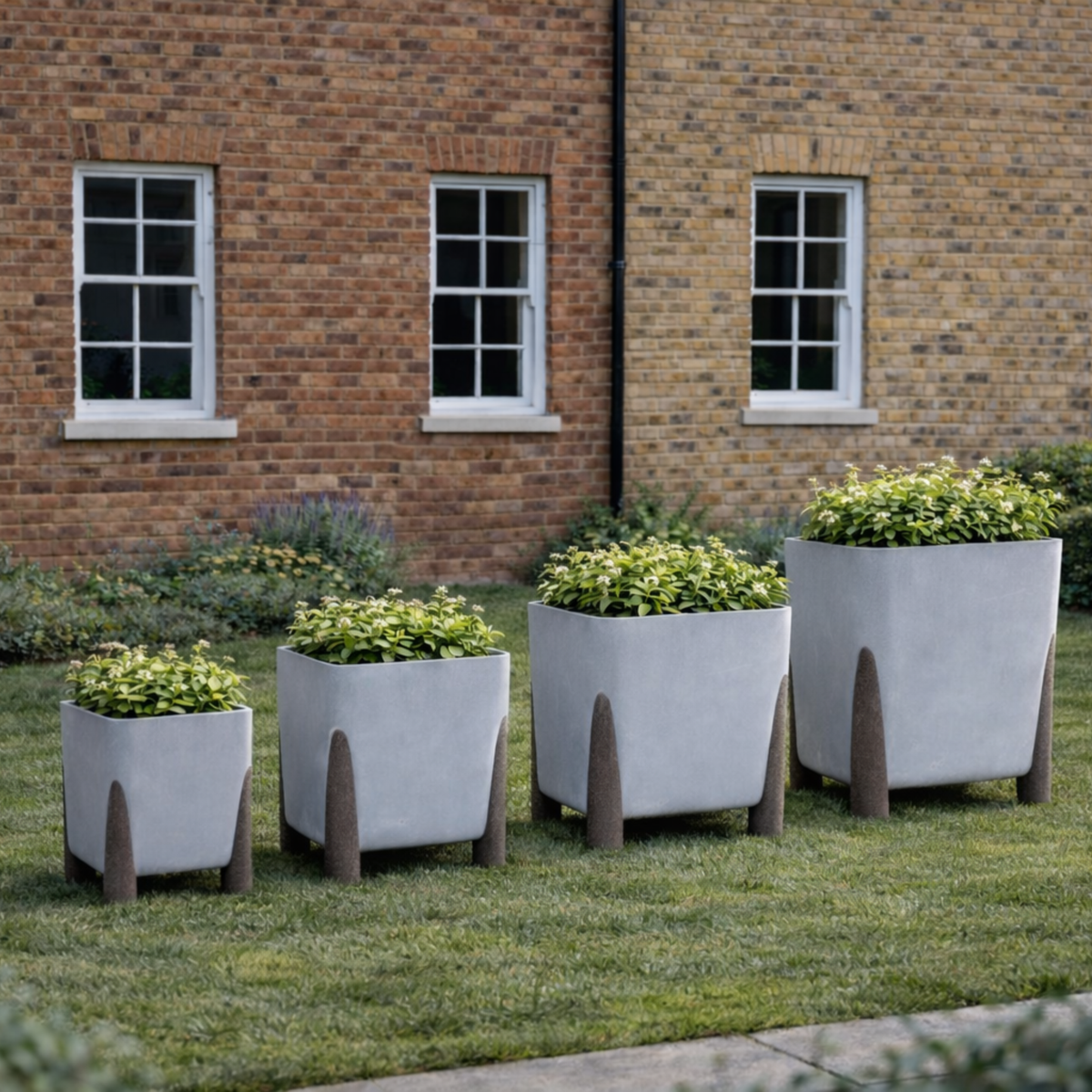 Lamela Concrete™ Frida Stone Round Planter, Poly Resin Plant Pot