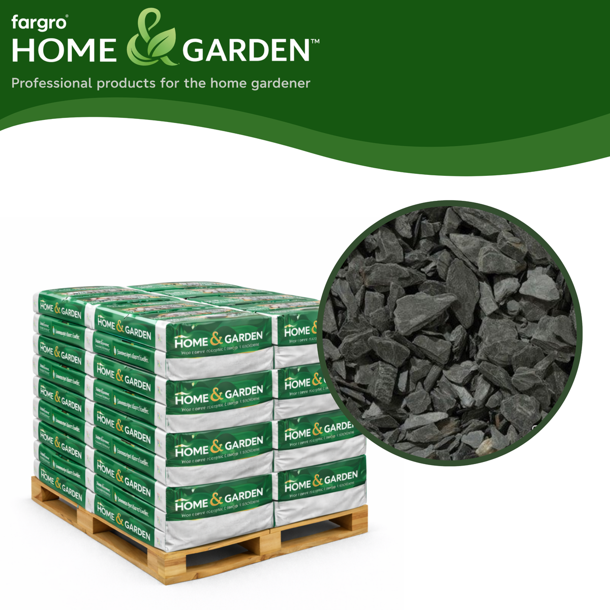 Black Slate Chippings 20mm - Pallet (50) 20kg bags