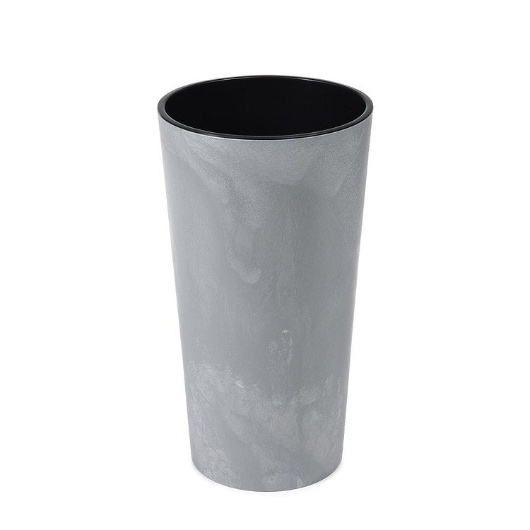 Lamela Concrete™ Lilia Stone Tall Planter, Poly Resin Plant Pot With Removable Liner