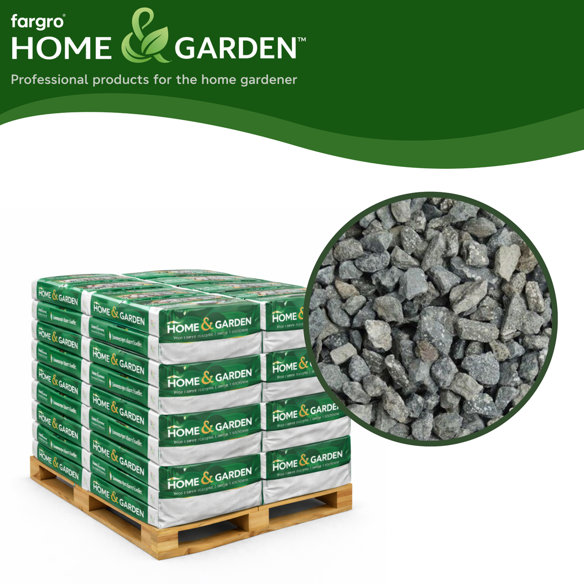 Berwyn Green Granite Chippings 14-16mm - Pallet (50) 20kg bags