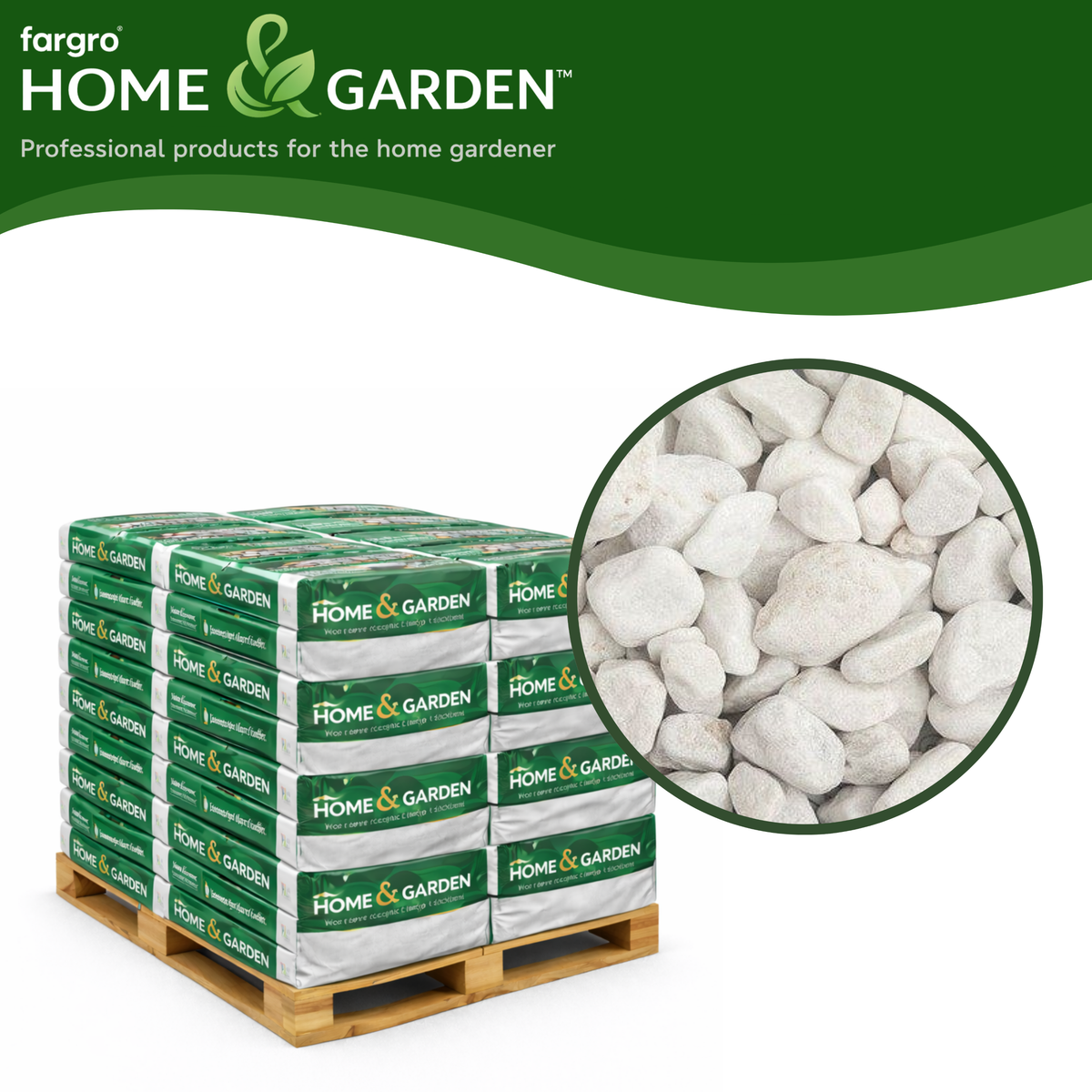 White Pebbles 20-40mm - Pallet (50) 20kg bags