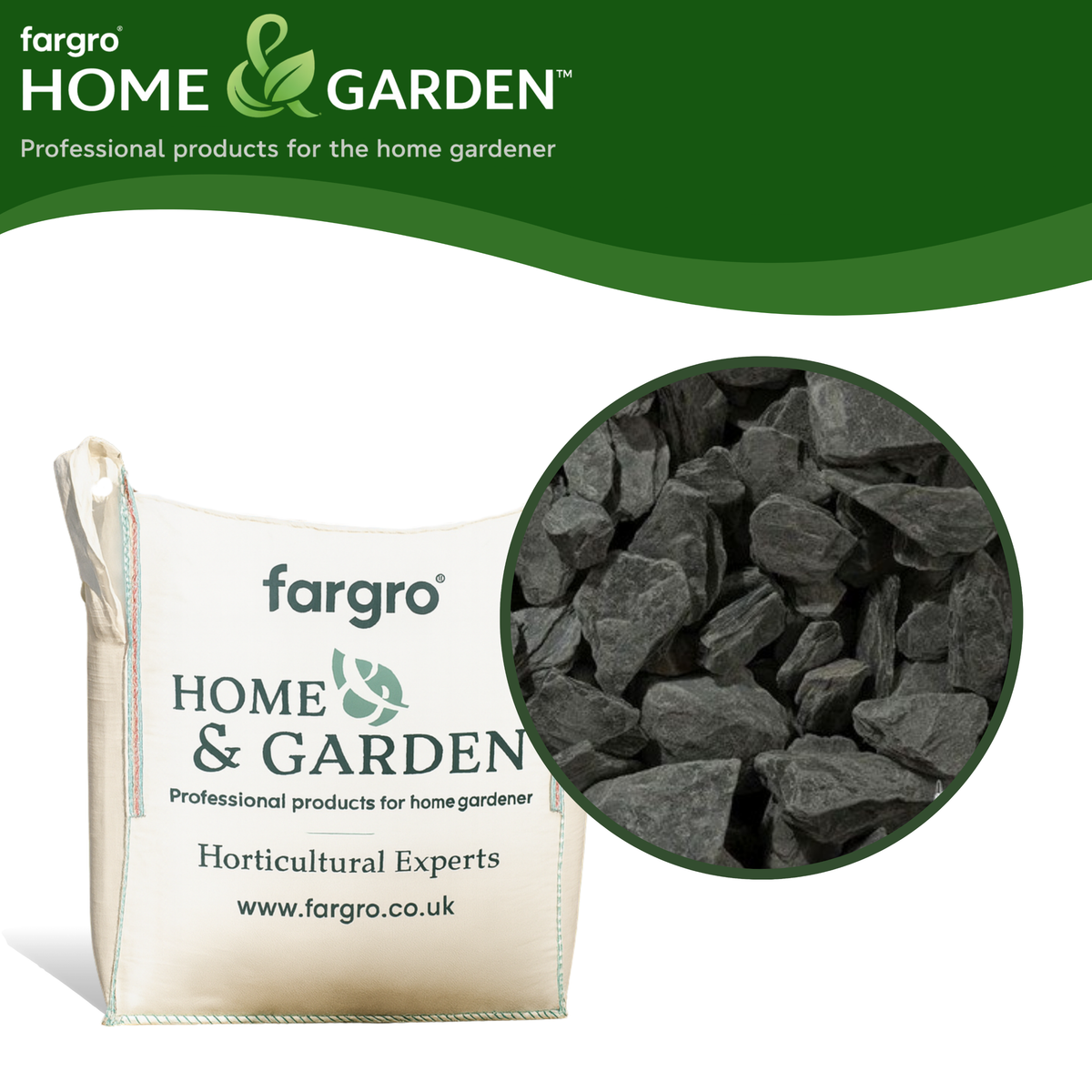 Black Slate Chippings 40mm Bulk Bag