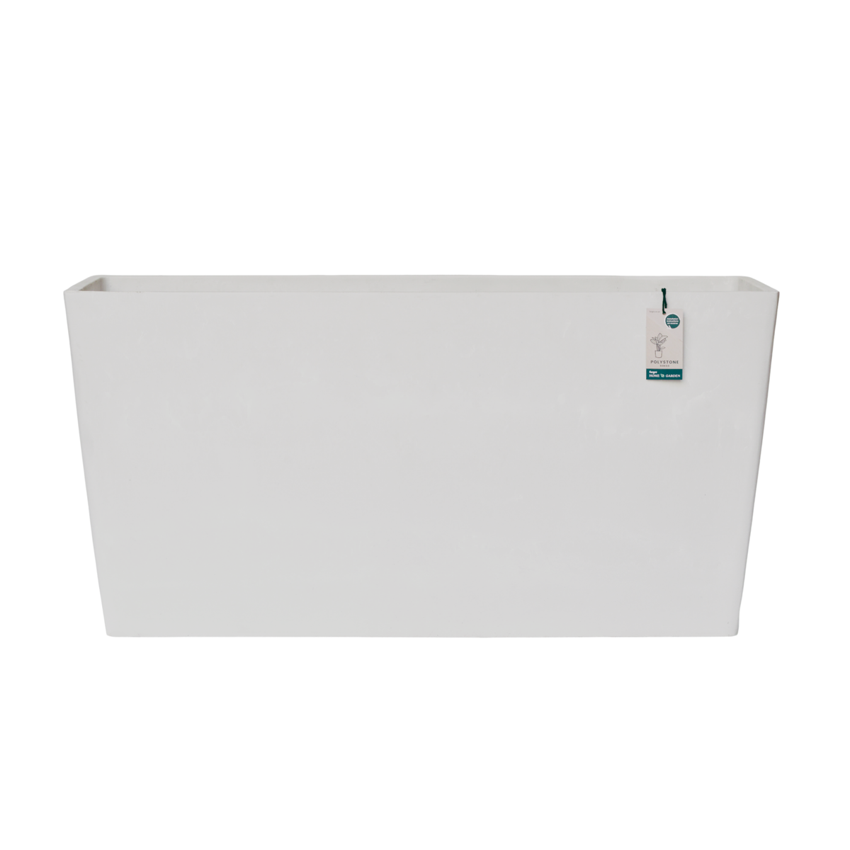 Tapered Rectangular Polystone Trough Planter with Drainage Hole - Large Outdoor Plant Pot