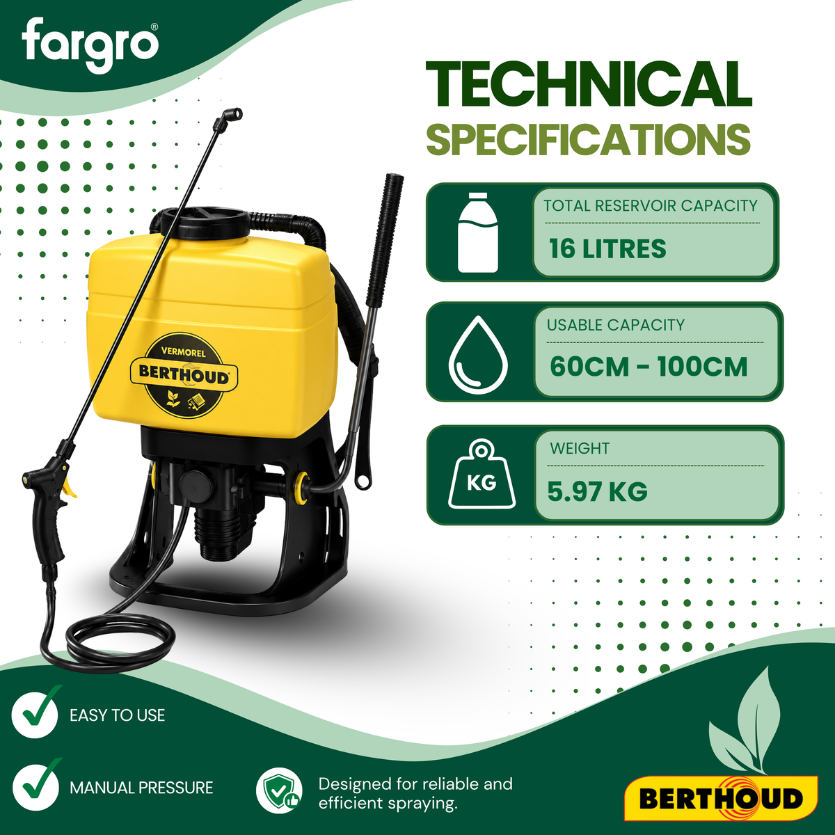 Berthoud Vermorel Knapsack Sprayer 2000 Pro Comfort