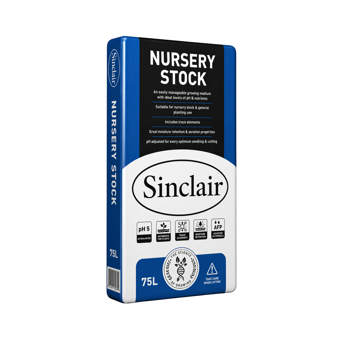Sinclair Nursery Stock Compost Peat Reduced 75L | Ericaceous & Non-Ericaceous Plants