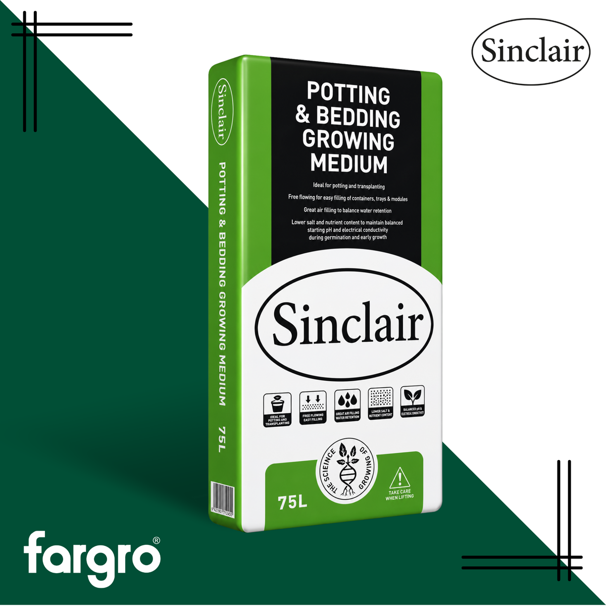 Sinclair Multi-Purpose Potting & Bedding Compost Peat Reduced 75L | Potting & Bedding Compost