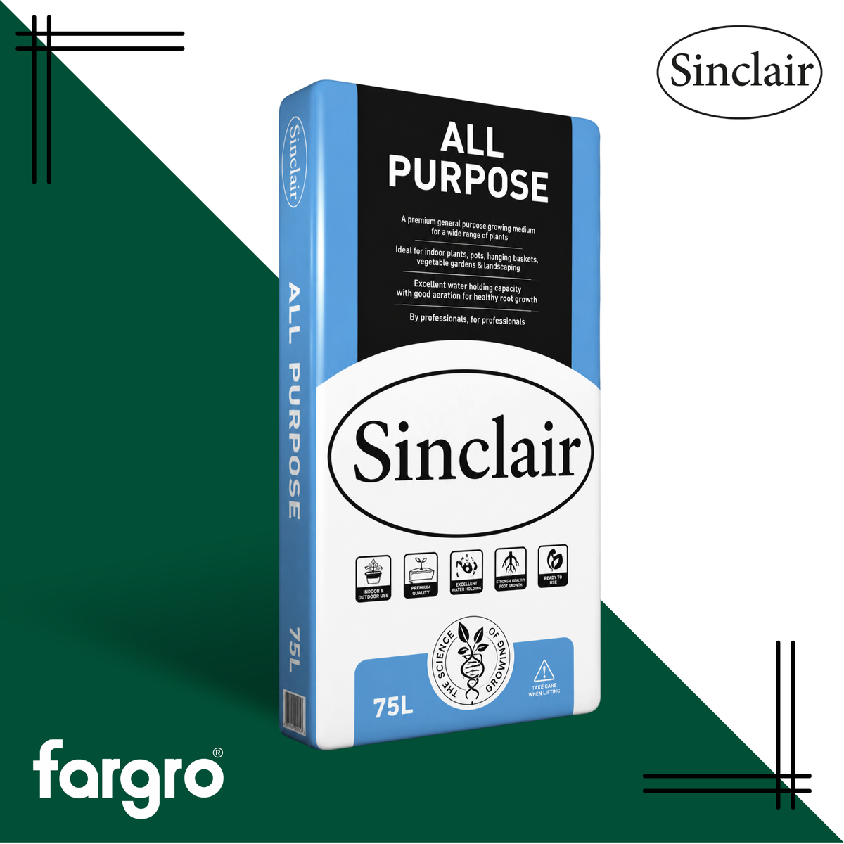 Sinclair All Purpose Compost Peat Reduced 75L | Multi-Purpose Compost