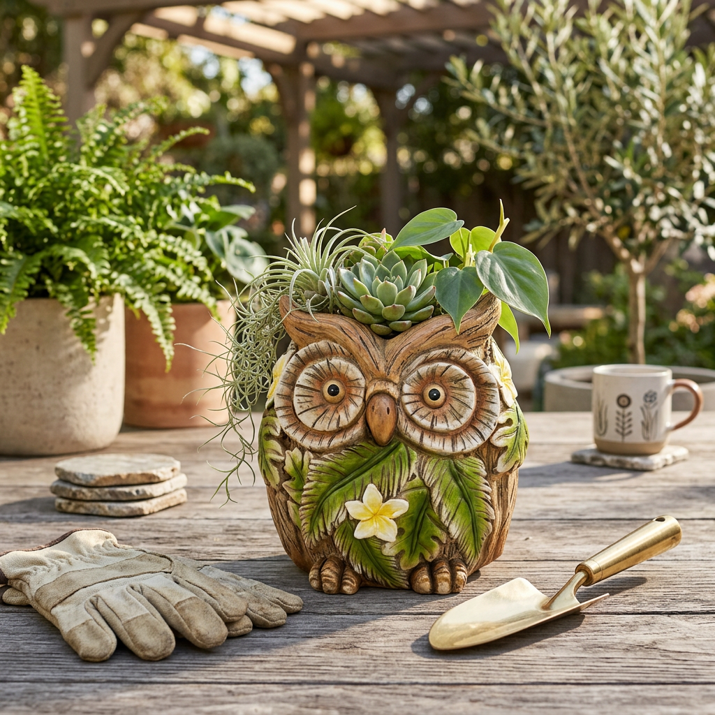 Decorative Planter Owl Standing